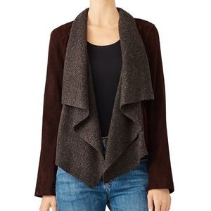 Bagatelle Waterfall Suede Jacket Ribbed Shawl sz Small